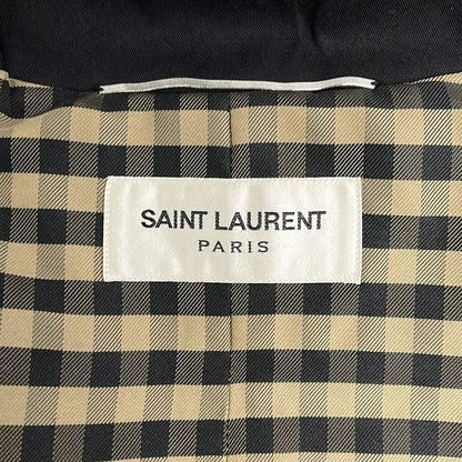 Saint Laurent Paris Trench Coat Size 54 Mens - 310260 Black Long Sleeves Spring