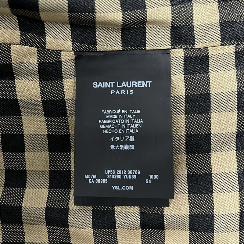 Saint Laurent Paris Trench Coat Size 54 Mens - 310260 Black Long Sleeves Spring