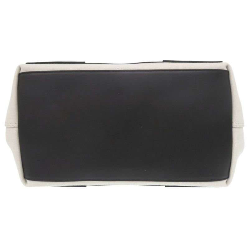 Balenciaga Navy Cabas S Canvas Leather Natural Black Handbag 0615 Balenciaga