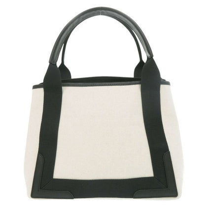 Balenciaga Navy Cabas S Canvas Leather Natural Black Handbag 0615 Balenciaga