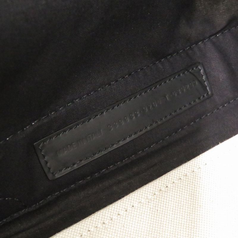 Balenciaga Navy Cabas S Canvas Leather Natural Black Handbag 0615 Balenciaga