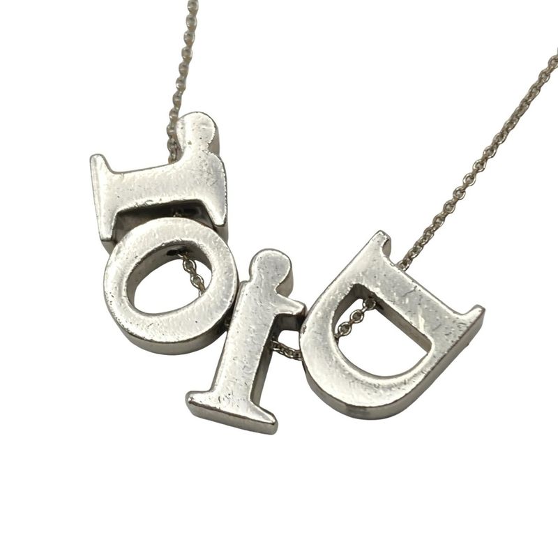 DIOR Christian Dior Necklace - Silver And Clear Dior Motif