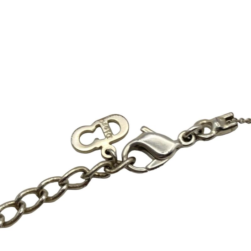 DIOR Christian Dior Necklace - Silver And Clear Dior Motif