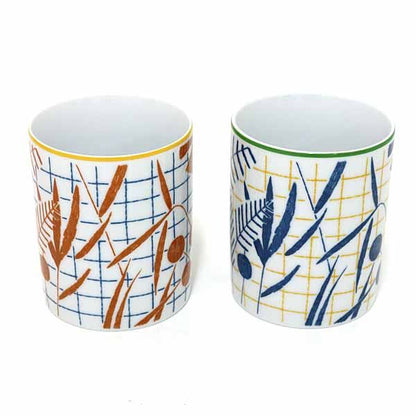 Hermes Mug <walk In The Garden> Set Of 2 Mugs Porcelain P Blue