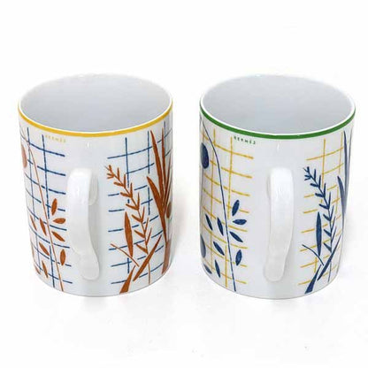 Hermes Mug <walk In The Garden> Set Of 2 Mugs Porcelain P Blue