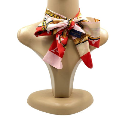 Louis Vuitton Twilly Scarf Bandeau Monogram Confidential Red Pink Women's