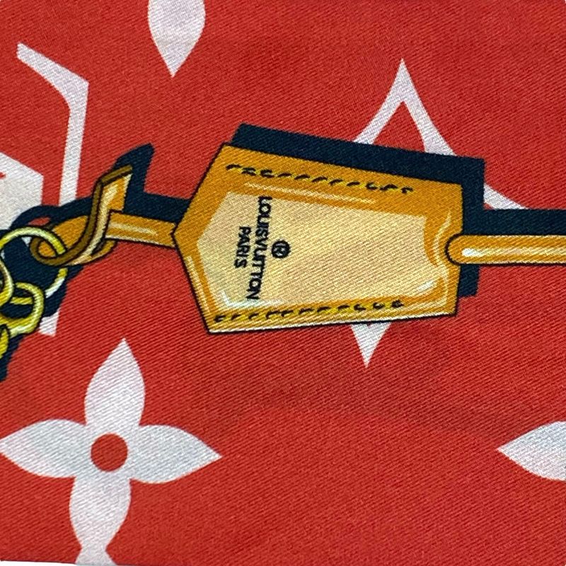 Louis Vuitton Twilly Scarf Bandeau Monogram Confidential Red Pink Women's