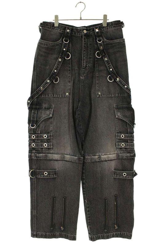 Balenciaga 681693 Tbp47 Studded Decorated Baggy Labor Denim Pants Men's 31