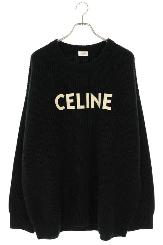 Celine 2a19r423p Logo Patch Oversized Knit Men's S