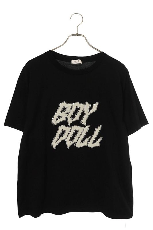Celine 2x59c671q BOY DOLL Rhinestone Logo Print T-shirt Men's L