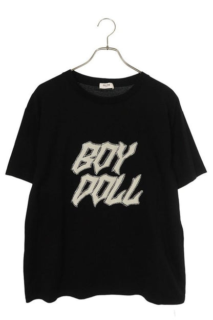 Celine 2x59c671q BOY DOLL Rhinestone Logo Print T-shirt Men's L