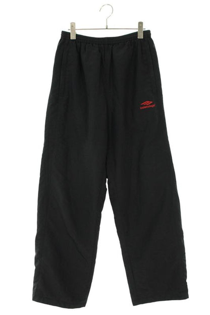 Balenciaga 720237 Tko48 One Point Logo Embroidered Nylon Track Long Pants Men's