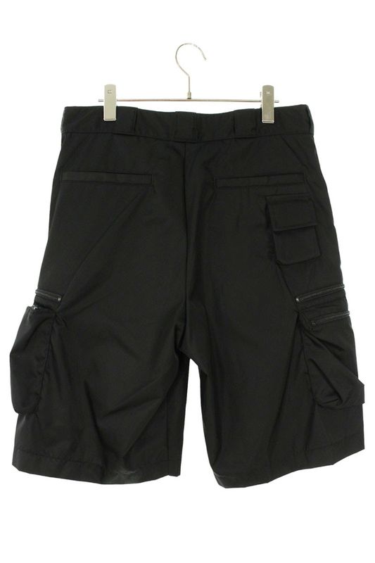 Prada Sph393 S000 1WQ8 Re-nylon Triangle Plate Nylon Cargo Half Pants Men S