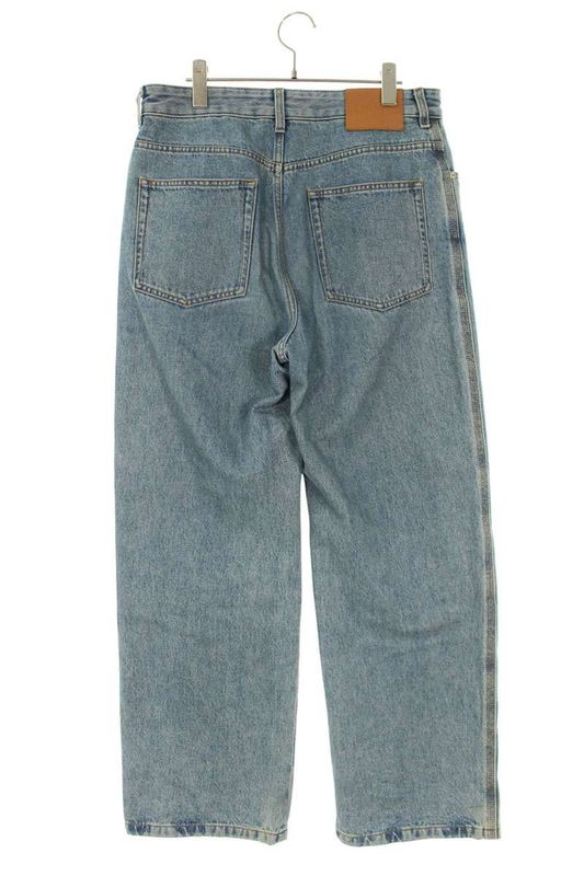 Loewe H526y11w60 Anagram Embroidered Baggy Denim Pants Men's 48