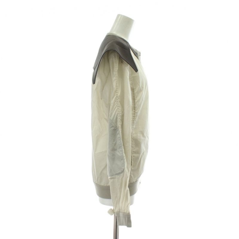 Louis Vuitton Collarless Jacket Blouson Nylon Zip Up 46 S-M Beige XZ - GY18