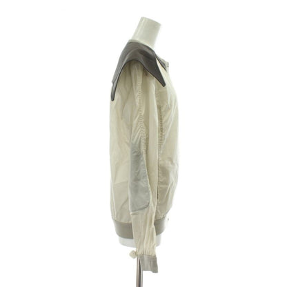 Louis Vuitton Collarless Jacket Blouson Nylon Zip Up 46 S-M Beige XZ - GY18
