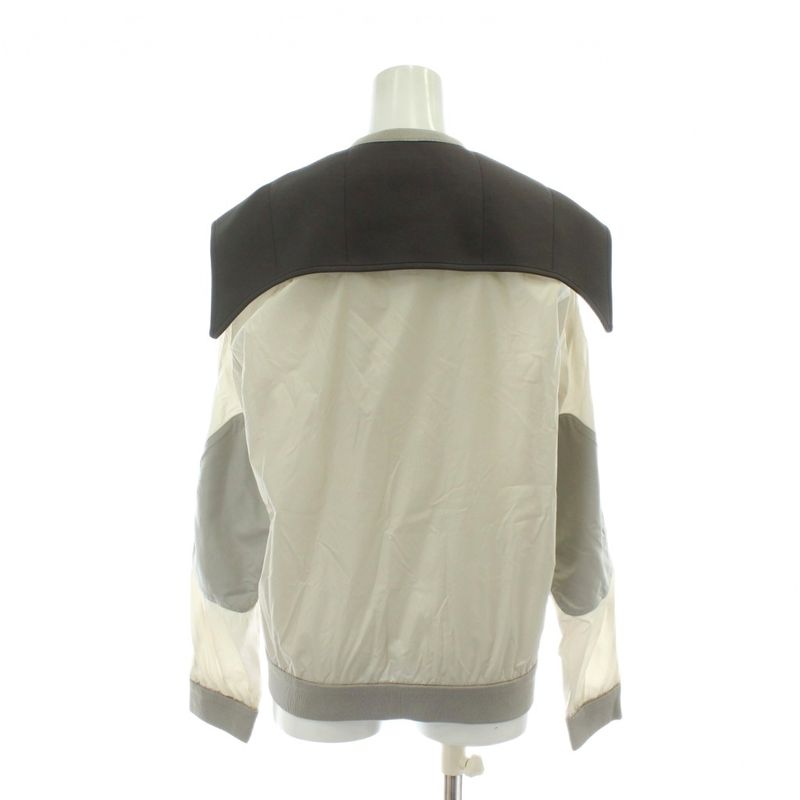 Louis Vuitton Collarless Jacket Blouson Nylon Zip Up 46 S-M Beige XZ - GY18