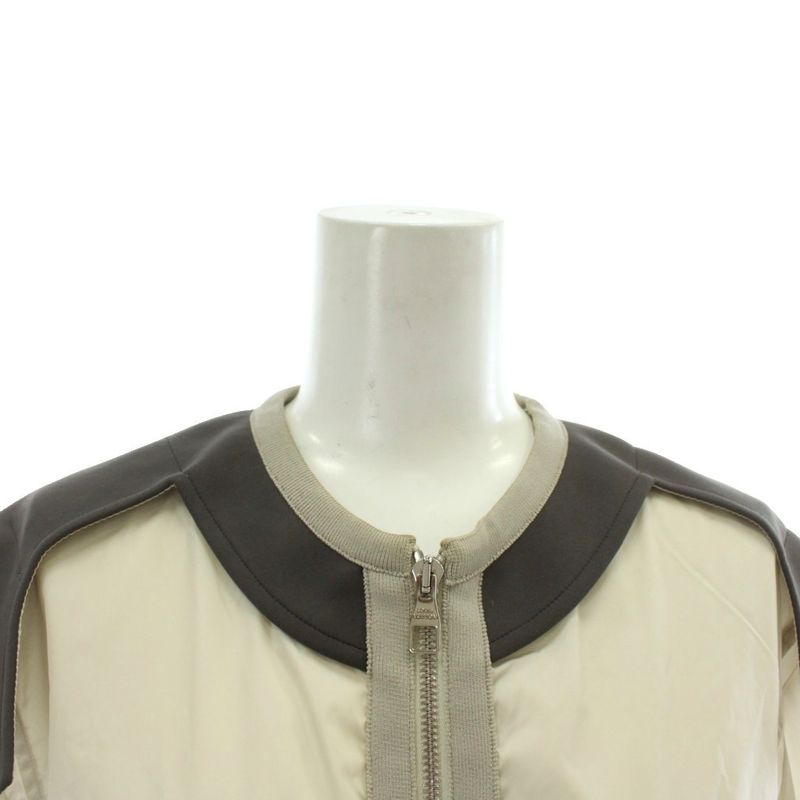 Louis Vuitton Collarless Jacket Blouson Nylon Zip Up 46 S-M Beige XZ - GY18