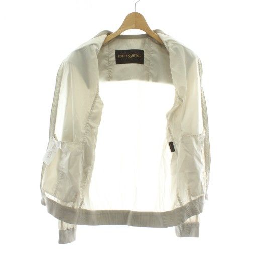 Louis Vuitton Collarless Jacket Blouson Nylon Zip Up 46 S-M Beige XZ - GY18