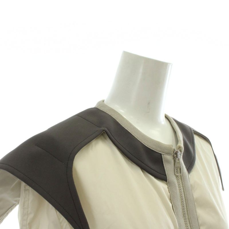 Louis Vuitton Collarless Jacket Blouson Nylon Zip Up 46 S-M Beige XZ - GY18