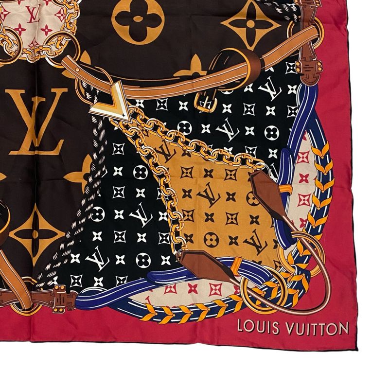 Louis Vuitton Twilly Scarf Monogram Confidential Carre90 Multicolor Women's