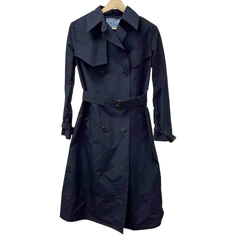 Prada Trench Coat Size 36 S Women's - Dark Navy Long Sleeves Fall Spring