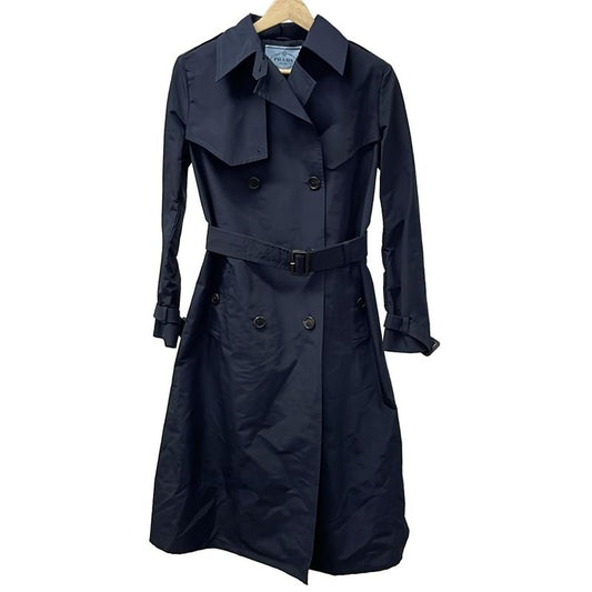 Prada Trench Coat Size 36 S Women's - Dark Navy Long Sleeves Fall Spring