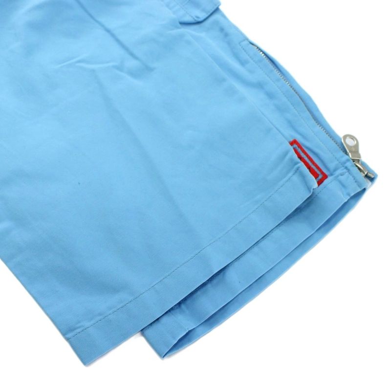 Chanel Sport Line Cropped Pants Coco Mark Embroidery Patch Zip Fly Blue
