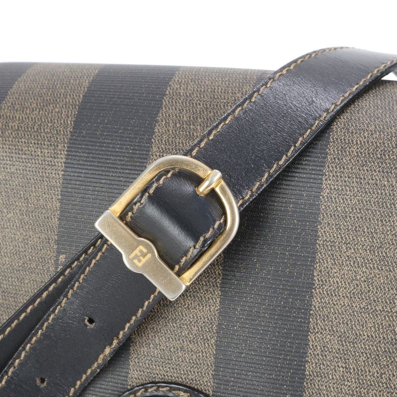 Fendi Pecan Leather Shoulder Bag Crossbody Gold Hardware Genuine Leather Women