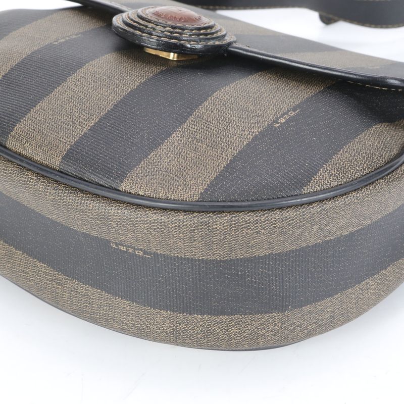 Fendi Pecan Leather Shoulder Bag Crossbody Gold Hardware Genuine Leather Women