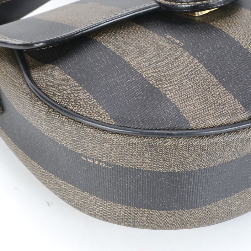 Fendi Pecan Leather Shoulder Bag Crossbody Gold Hardware Genuine Leather Women