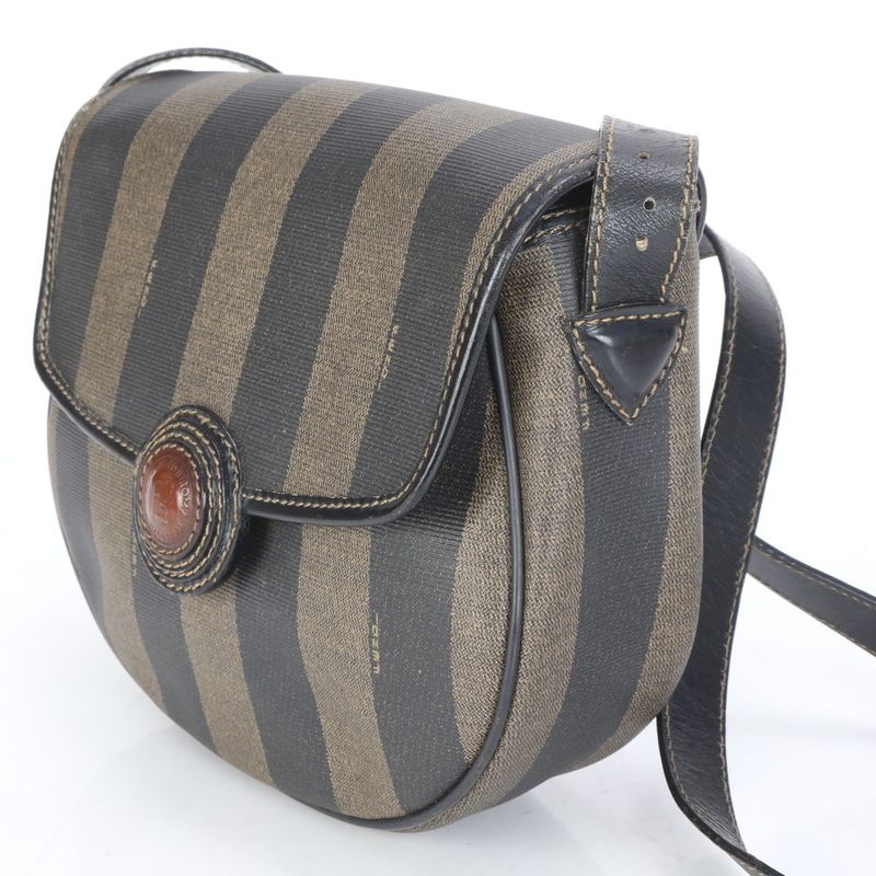 Fendi Pecan Leather Shoulder Bag Crossbody Gold Hardware Genuine Leather Women