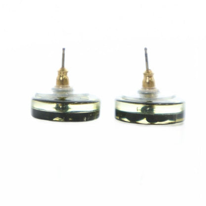 Chanel Vintage Earrings Binaural Logo Coco Mark Clover Resin Clear - GY18 MQ -