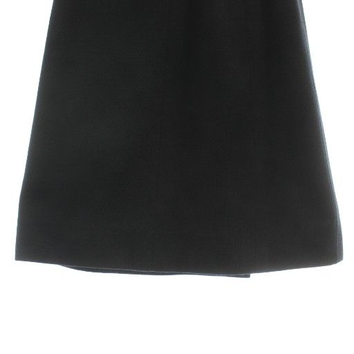 Chanel Vintage Tight Skirt Knee Length Coco Mark Gold Button Black XZ - GY18