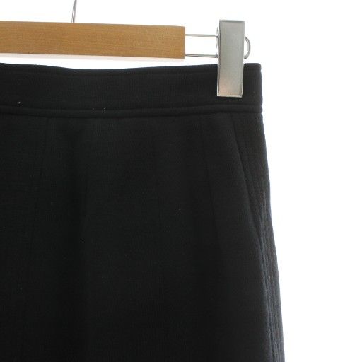 Chanel Vintage Tight Skirt Knee Length Coco Mark Gold Button Black XZ - GY18