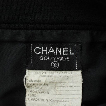 Chanel Vintage Tight Skirt Knee Length Coco Mark Gold Button Black XZ - GY18