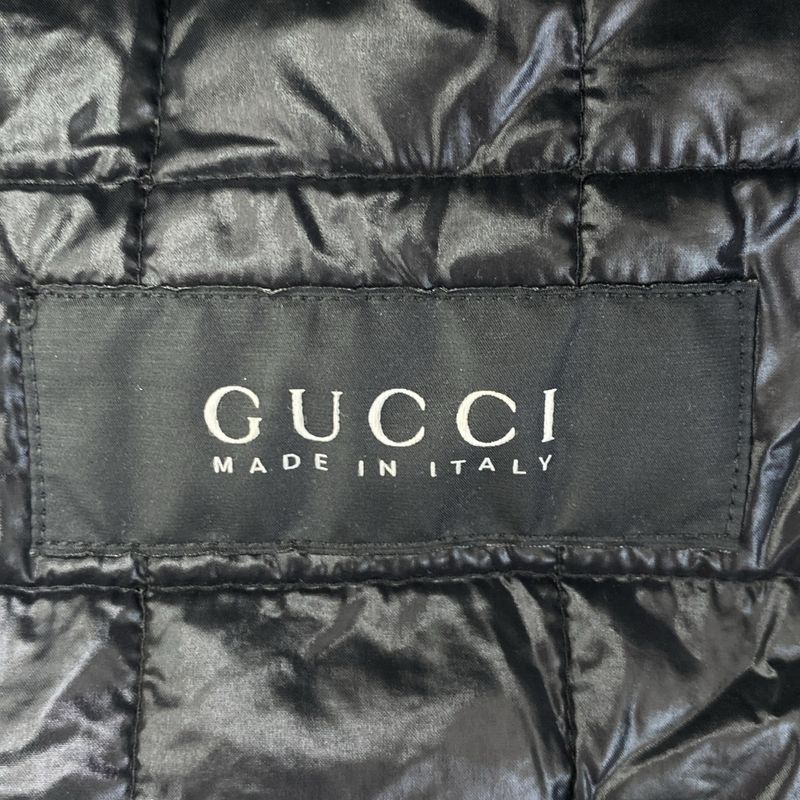 Gucci 2008aw Nylon Suede Leather Bomber Jacket 187696 Black 48