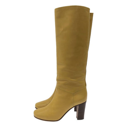 Celine by Phoebe Philo Celine Phoebe Philo Leather Heel Long Boots Yellow 37.5