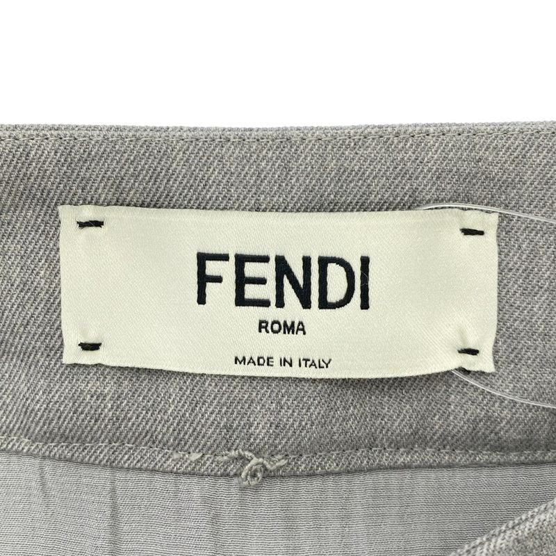 Fendi 22ss Belted Rayon Ruffle Skirt Fq7449 Anq9 Gray 38