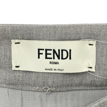 Fendi 22ss Belted Rayon Ruffle Skirt Fq7449 Anq9 Gray 38