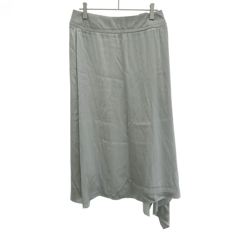 Fendi 22ss Belted Rayon Ruffle Skirt Fq7449 Anq9 Gray 38