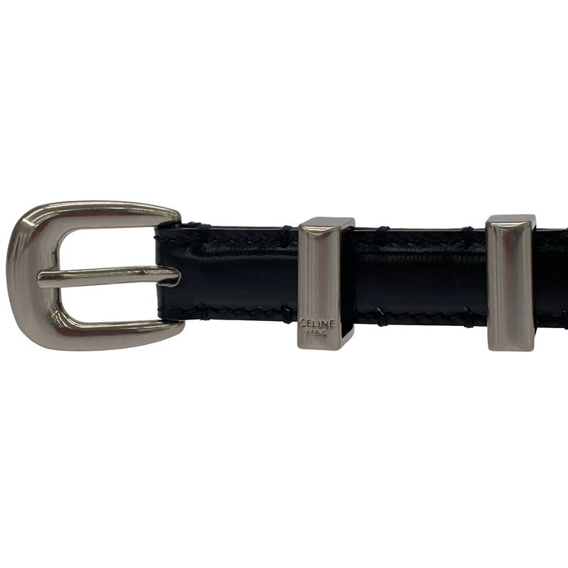 Celine Western Leather Belt Small S-Ne-4179 Black 80