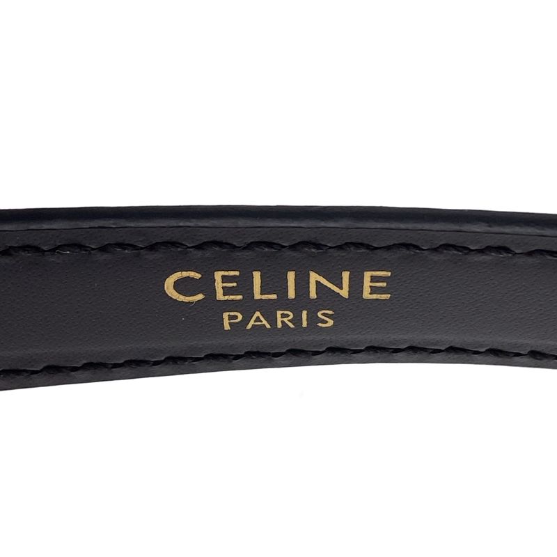 Celine Western Leather Belt Small S-Ne-4179 Black 80