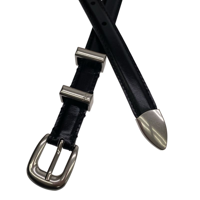 Celine Western Leather Belt Small S-Ne-4179 Black 80