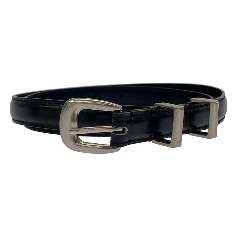 Celine Western Leather Belt Small S-Ne-4179 Black 80