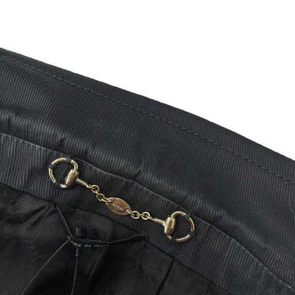 Gucci Leather Belted Lapel Tailored Jacket 210373 Black 42