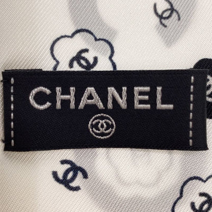 Chanel Coco Mark Twillie Silk Scarf White