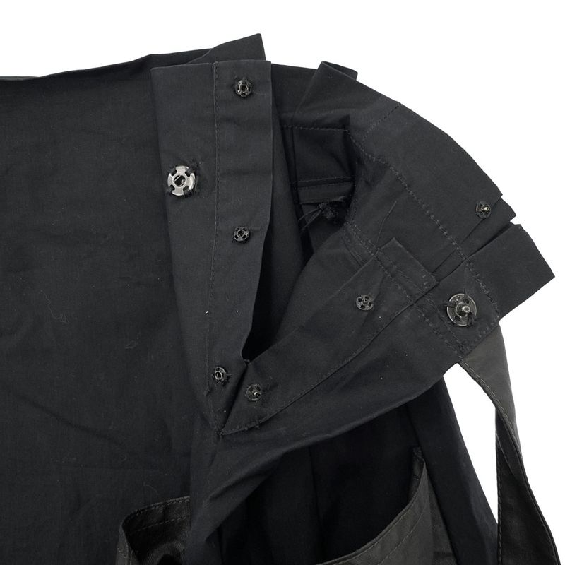 Balenciaga 13ss Cotton Poplin Linen Design Skirt 301622 Tcb21 Black Brown 34