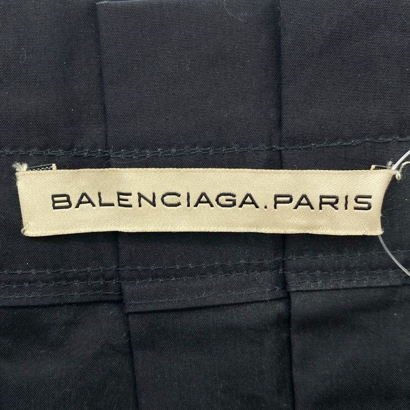 Balenciaga 13ss Cotton Poplin Linen Design Skirt 301622 Tcb21 Black Brown 34