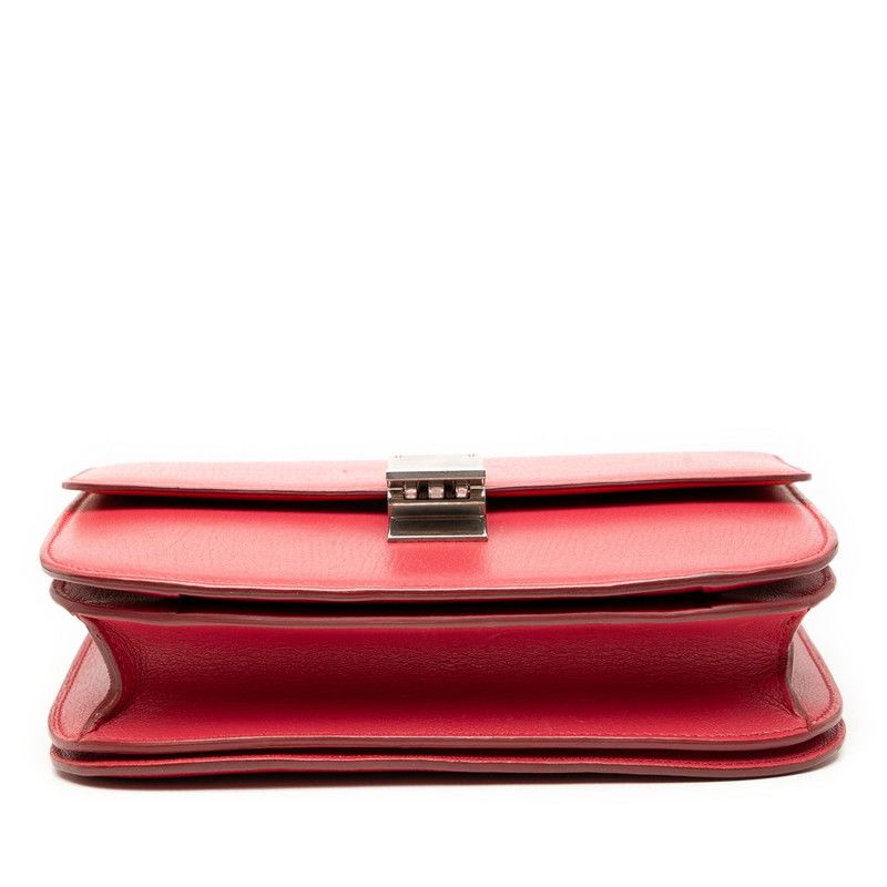 Celine Classic Box Medium Red Leather Women's Celine